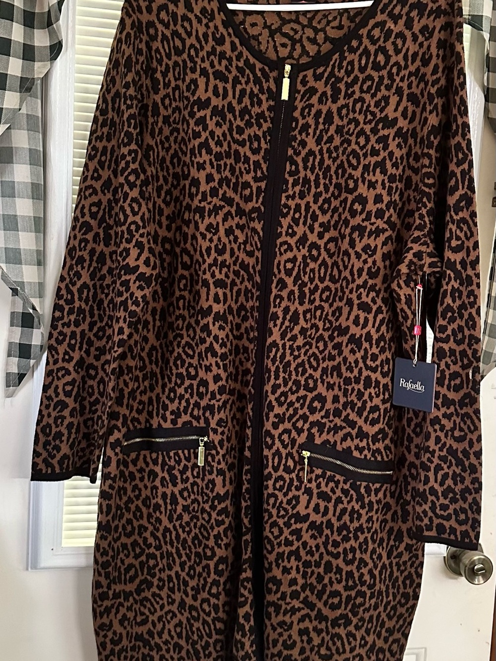 Rafaella Brown Leopard-Print sweater dress
